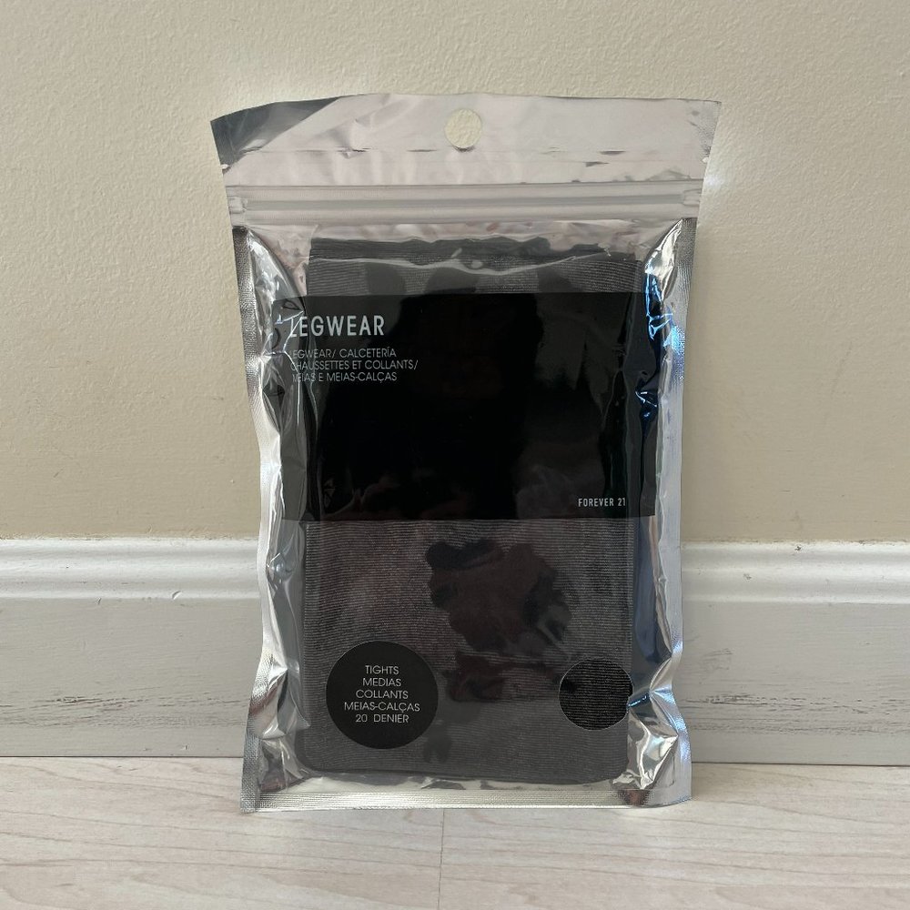 Forever 21 Floral Tights Black Small/Medium New